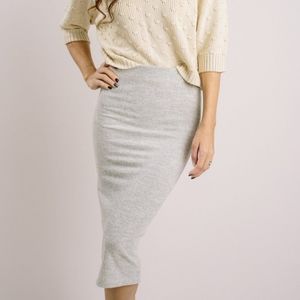 Morning Lavender Sweater Knit Midi Skirt